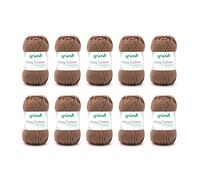 Gründl King Cotton (filato per maglieria e uncinetto morbido e voluminoso in 55% poliacrilico e 45% cotone, 50 g / 78 m, misura dell'ago: 6-7, 10 x 50 g), orsacchiotto