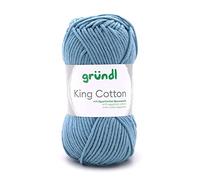 Gründl King Cotton - Hilo de punto y ganchillo suave y voluminoso, 55% poliacrílico, 45% algodón, 50 g/78 m, grosor de la aguja: 6-7, 1 x 50 g, pantalones vaqueros