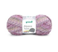 Gründl Lana Alpaca Twist - Lana gruesa con alpaca para tejer y ganchillo, suave y agradable al tacto, 80% poliacrílico, 20% alpaca, 1 ovillo de 100 g/170 m, grosor de aguja 6-7, color rosa, verde y