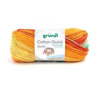 Gründl lana Cotton Quick Batik Hilo de tejer/hilo de ganchillo (100% algodón, certificado OEKO-TEX, 100 g / 260 m, tamaño de aguja: 3-4, 1 x 100 g), Azul claro-verde-maíz-naranja