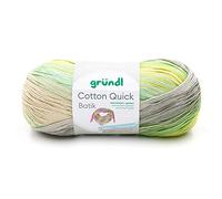 Gründl lana Cotton Quick Batik Hilo de tejer/hilo de ganchillo (100% algodón, certificado OEKO-TEX, 100 g / 260 m, tamaño de aguja: 3-4, 1 x 100 g), Turquesa natural amarillo verde