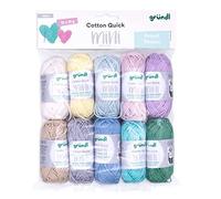 Gründl lana Cotton Quick Mini Shades conjunto para tejer y ganchillo de 100% algodón 10 x 15 g, 15 g /37 m, pastel