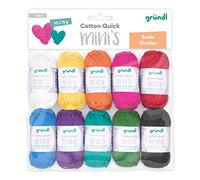Gründl lana Cotton Quick Mini Shades conjunto para tejer y ganchillo de 100% algodón 10 x 15 g, 15 g /37 m, vistoso