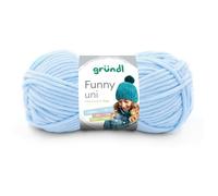 Gründl Lana Funny lisa - lana de chenilla suave para ganchillo - suave y suave para la piel - 100% poliéster - 1 ovillo 100g / 120m - tamaño de aguja 5-6 - azul pastel