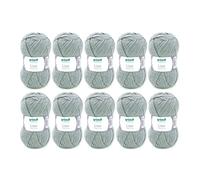 Gründl Lana Lisa Premium uni Hilo de tejer 100% poliacrílico, Hilo para tejer/ganchillo 50 g / 133 m, 10 bolas, Tamaño de la aguja 3,5-4,5; Gris Claro
