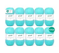 Gründl Lana Lisa Premium uni Hilo de tejer 100% poliacrílico, Hilo para tejer/ganchillo 50 g / 133 m, 10 bolas, pastel turquesa