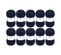 Gründl Lana Lisa Premium uni Hilo de tejer 100% poliacrílico, Hilo para tejer/ganchillo 50 g / 133 m, 10 bolas, Tamaño de la aguja 3,5-4,5; azul marino