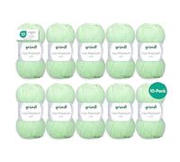 Gründl Lana Lisa Premium uni Hilo de tejer 100% poliacrílico, Hilo para tejer/ganchillo 50 g / 133 m, 10 bolas, Tamaño de la aguja 3,5-4,5; Verde Neón