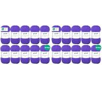 Gründl Lana Lisa Premium uni Hilo de tejer 100% poliacrílico, Hilo para tejer/ganchillo 50 g / 133 m, 10 bolas, Azulado Morado (Paquete de 2)