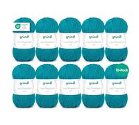 Gründl Lana Lisa Premium uni Hilo de tejer 100% poliacrílico, Hilo para tejer/ganchillo 50 g / 133 m, 10 bolas, Tamaño de la aguja 3,5-4,5; Gasolina