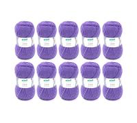 Gründl Lana Lisa Premium uni Hilo de tejer 100% poliacrílico, Hilo para tejer/ganchillo 50 g / 133 m, 10 bolas, Púrpura Oscuro