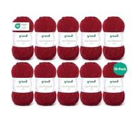 Gründl Lana Lisa Premium uni Hilo de tejer 100% poliacrílico, Hilo para tejer/ganchillo 50 g / 133 m, 10 bolas, Tamaño de la aguja 3,5-4,5; burdeos