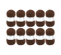 Gründl Lana Lisa Premium uni Hilo de tejer 100% poliacrílico, Hilo para tejer/ganchillo 50 g / 133 m, 10 bolas, Tamaño de la aguja 3,5-4,5; Castaño
