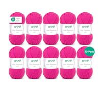 Gründl Lana Lisa Premium uni Hilo de tejer 100% poliacrílico, Hilo para tejer/ganchillo 50 g / 133 m, 10 bolas, Tamaño de la aguja 3,5-4,5; Rosa