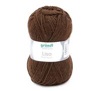 Gründl Lisa Premium Uni Yarn Hilo, Acrylic, Chocolate, 3,50-4,50 mm, 133