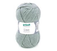 Gründl Lisa Premium Uni Yarn Hilo, Acrylic, Gris Guijarro, 3,50-4,50 mm, 133