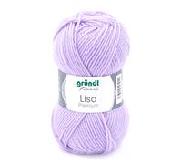 Gründl Lisa Premium Uni Yarn Hilo, Acrylic, Lila, 3,50-4,50 mm