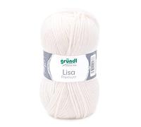 Gründl Lisa Premium Uni Yarn Hilo, Acrylic, Nata, 3,50-4,50 mm, 133