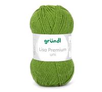 Gründl Lisa Premium Uni Yarn Hilo, Acrylic, Puede Verde, 3,50-4,50 mm, 133