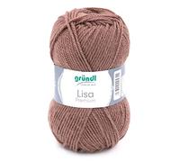 Gründl Lisa Premium Uni Yarn Hilo, Acrylic, Turrón, 3,50-4,50 mm, 50