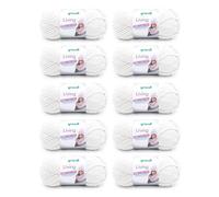 Gründl Living, Vorteilspack 10 Knäuel à 100 g Yarn Lana para Tejer y Hacer Ganchillo, Hilo Lavable de 80% poliacrílico y 20% Poliamida, m, tamaño de Aguja: 8-9, 10 x 100 g, Crema, One Size, 1100