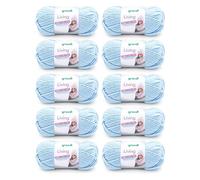 Gründl Living, Vorteilspack 10 Knäuel à 100 g Yarn Lana para Tejer y Hacer Ganchillo, Hilo Lavable de 80% poliacrílico y 20% Poliamida, m, tamaño de Aguja: 8-9, 10 x 100 g, Azul, Bleu, One Size, 1100