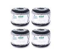 Gründl Lolly Pop hilo de ganchillo y punto (hilo universal similar a la lana y lavable 100% poliacrílico, 150 g / 240 m, tamaño de la aguja: 5-6, 4 x 150 g), Black Pepper Swirl