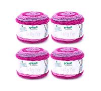 Gründl Lolly Pop hilo de ganchillo y punto (hilo universal similar a la lana y lavable 100% poliacrílico, 150 g / 240 m, tamaño de la aguja: 5-6, 4 x 150 g), Raspberry Swirl