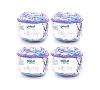 Gründl Lolly Pop hilo de ganchillo y punto (hilo universal similar a la lana y lavable 100% poliacrílico, 150 g / 240 m, tamaño de la aguja: 5-6, 4 x 150 g), violett-mauve-zinn-weiß color