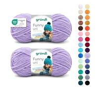 Gründl Ovillo de lana Funny Uni - chenilla suave para ganchillo, suave y agradable al tacto, 100% poliéster, 2 ovillos de 100 g/120 m, grosor de aguja 5-6, lavanda