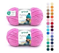 Gründl Ovillo de lana Funny Uni - chenilla suave para ganchillo, suave y agradable al tacto, 100% poliéster, 2 ovillos de 100 g/120 m, grosor de aguja 5-6, fucsia