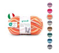 Gründl Ovillo de lana Hot Socks Como 4 capas, para 1 par de calcetines, hilo para calcetines, suave y agradable para la piel, 75% lana virgen, 25% poliamida, 1 ovillo de 100 g/420 m, grosor de aguja