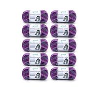 Gründl Perla color 10 x 100 g, violeta-gris perla-lila-pino | hilo de tejer a mano similar a la lana 100% poliéster, 100 g / 90 m, aguja: 8 - 9, 10 x 100 g