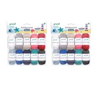 Gründl Set de Lana - Amigurumi - Mini ovillos para tejer pequeñas figuras - Set de crochet 100% algodón - Hilo de algodón 10 x 10 g / 23 m - Marítimo (Paquete de 2)