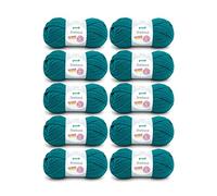 Gründl Shetland - Ovillo de lana gruesa para ganchillo y punto (80% poliacrílico, 20% lana, 10 ovillos, 170 m), color azul