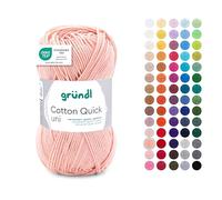 Gründl Wolle Cotton Quick Uni - Hilo para tejer y ganchillo, 100% algodón, 1 ovillo de 50 g/125 m, color albaricoque