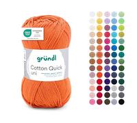 Gründl Wolle Cotton Quick Uni - Lana para ganchillo de algodón 100%, lana para tejer, hilo de algodón brillante, 1 ovillo de 50 g/125 m, grosor de aguja 3-4, bronce