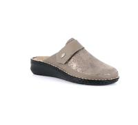 GRÜNLAND DAMI, Pantuflas cómodas y elásticas con Puntera Cerrada, Suela Conforma, Plantilla extraíble de Corcho y Piel y Costuras Hechas a Mano. Mujer, Taupe, 36 EU