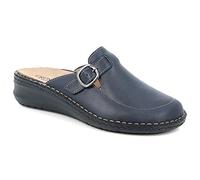 GRÜNLAND DAMI, Zapatilla cómoda de Punta Cerrada auténtica, Plantilla extraíble de Corcho y Piel, Suela Conforma y Costuras Hechas a Mano. Mujer, Azul, 38 EU