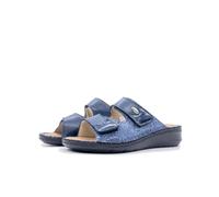 GRÜNLAND DAMI, Zapatilla Confort con Doble Cierre de Velcro, Suela Conforma, Plantilla extraíble de Corcho y Piel y Costuras Hechas a Mano. Mujer, Avio, 39 EU