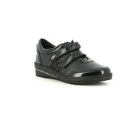 GRÜNLAND Nile, Zapato Confort con Doble Tira para Uso Diario, Suela conformada, Plantilla extraíble Re-Soft de Corcho y Piel y cuña de 3,5 cm de Altura. Mujer, Negro, 37 EU
