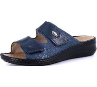 GRÜNLAND Zapatillas de casa confort DAMI con cierre de doble velcro, suela Conforma, plantilla extraíble de corcho y piel y costuras cosidas a mano.