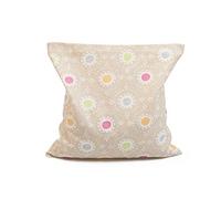 GRÜNSPECHT 112-V3 - Cojín térmico de huesos de cereza para cuello, vientre y espalda, funda 100% algodón, para microondas y horno, diseño de lunares, color beige