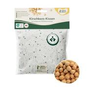 GRÜNSPECHT Cojín de huesos de cereza, 19 x 19 cm, cojín térmico para cuello, vientre y espalda, funda de 100% algodón, para microondas y horno, triángulos de color verde helado (100-V8)