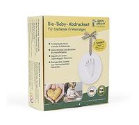 GRÜNSPECHT Kit de impresión de bebé orgánico, 2 latas de pasta de impresión y accesorios, huella de mano y huella de bebé de almidón de patata orgánico certificado, regalo de nacimiento (679-00)