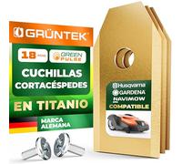 GRÜNTEK 18 Cuchillas de Repuesto para Robot Cortacésped Husqvarna Gardena Navimow. Acero inoxidable extraduro, con revestimiento TiN, cuchillas de repuesto de alta precisión
