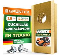 GRÜNTEK 18 Cuchillas de Repuesto para Robot Cortacésped Worx. Acero inoxidable extraduro, con revestimiento TiN, cuchillas de repuesto de alta precisión