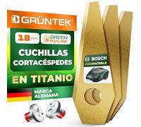 GRÜNTEK 18 Cuchillas para Robot Cortacésped compatibles con Bosch. Cuchillas de repuesto universales en Acero Inox y Titanio. Alta Precisión y Durabilidad