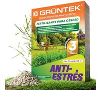 GRÜNTEK Abono Césped Otoño Invierno Verano Anti-Estrés NPK 15-5-24 - Fertilizante Césped Larga Duración 3 Meses, Protección Calor Sequía Heladas - Abono Universal Jardín Tomates Fresas Rosales 5 kg