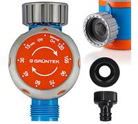 GRÜNTEK Temporizador de Riego Mecánico para Manguera y Aspersores Jardín. Timer Minutero de Riego de 15 hasta 120 minutos